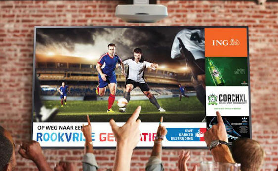 evado narrowcasting en broadcasting (live TV) gecombineerd TSS / Evado Narrowcasting Live TV advertising