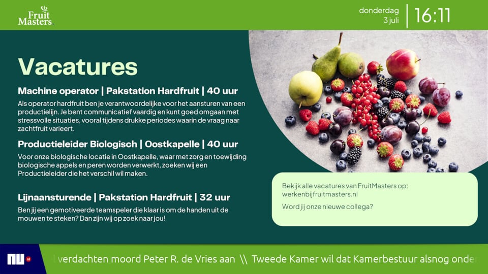 Fruitmasters narrowcasting 2025